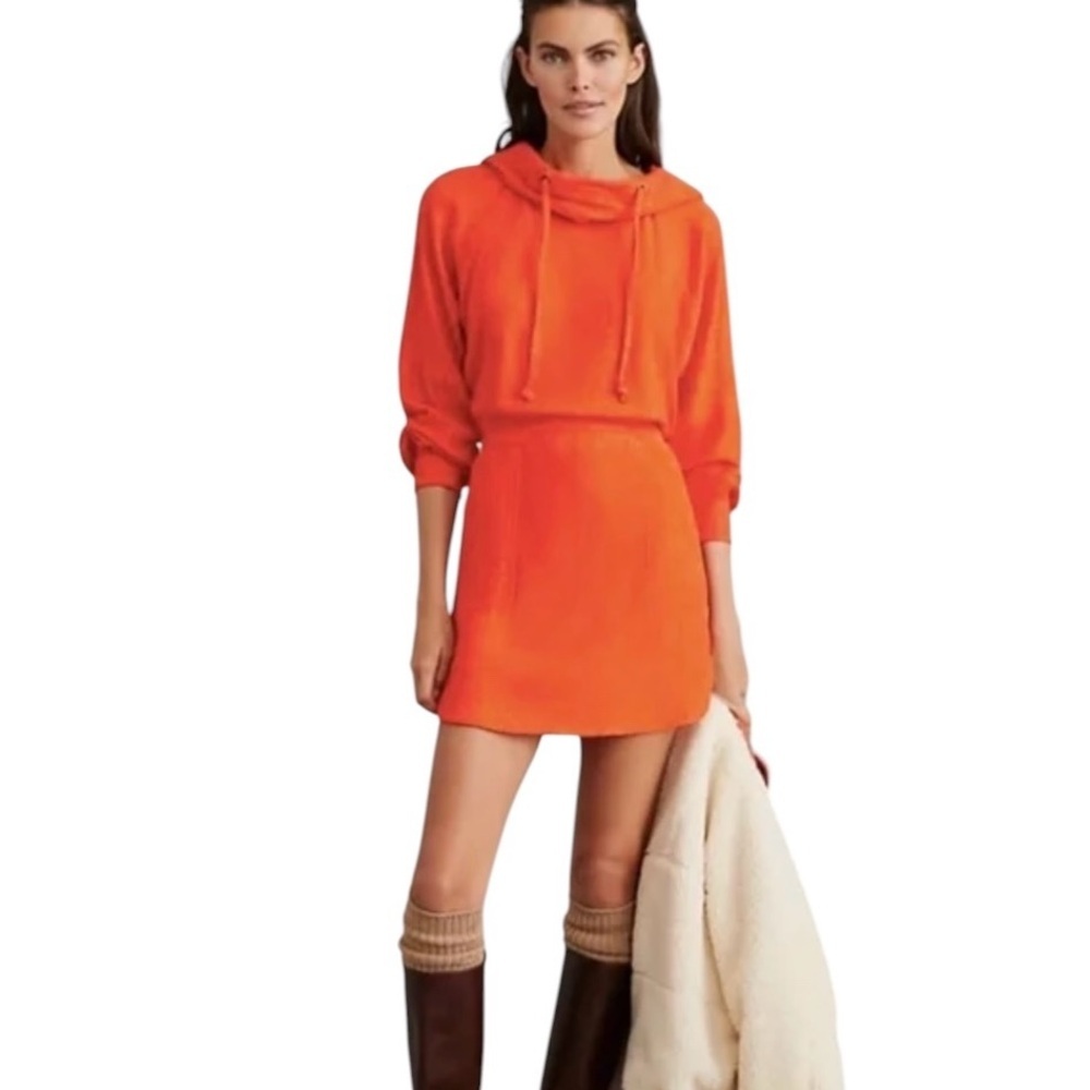 Anthropologie Daily Practice Waffle Knit Soft Hooded Dress. NWT.